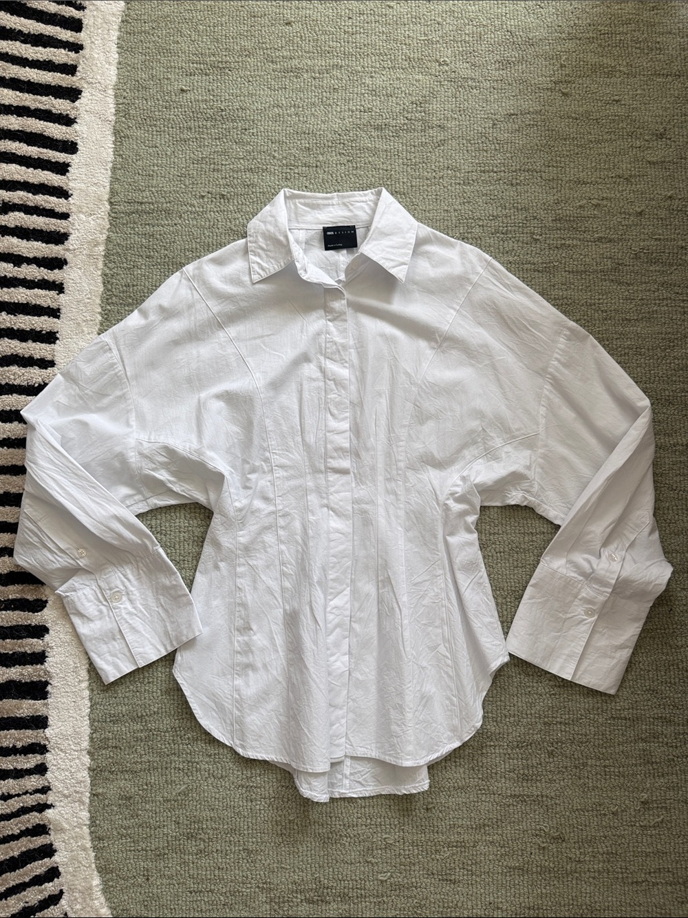 ASOS design corset detail white button up